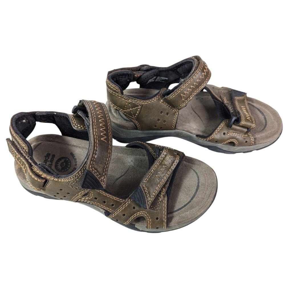 EARTH SPIRIT Sandals Men's Adjustable Ankle Strap Size 7 Brown‎ Open Toe Hiking